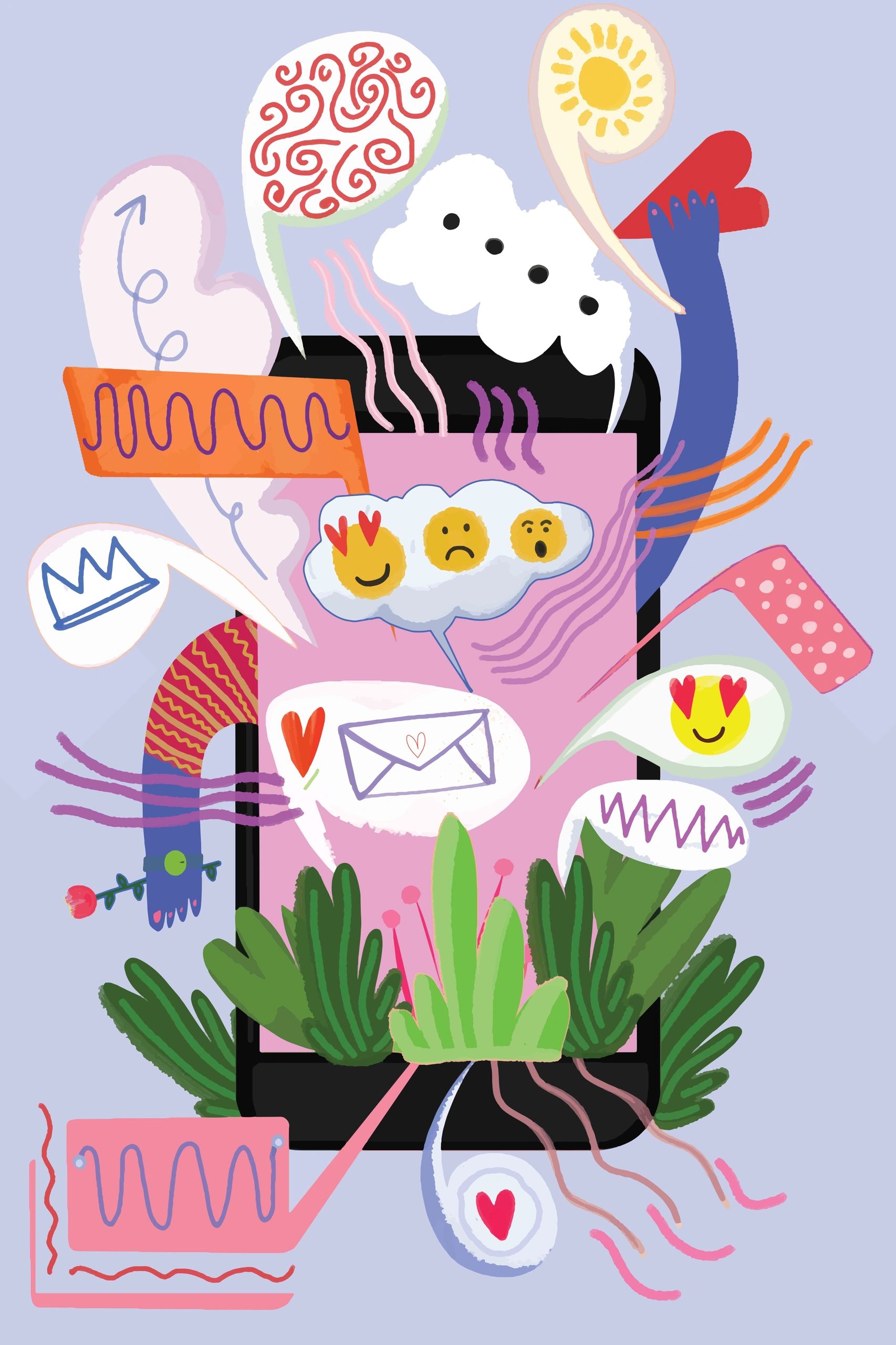 Abstract illustration representing a connected online community